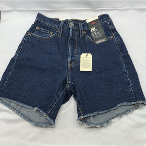 Levi's 501 Jean Shorts Women's 24 Cut Off Fray Hem High Rise Button Fly Distress